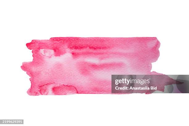 pink abstract figure,isolated on white background. - wasserfarbe auf papier stock-fotos und bilder