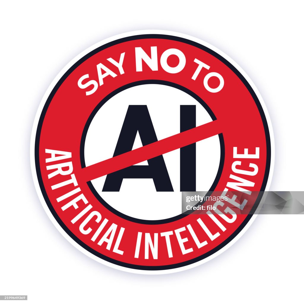 Say No To Ai Artificial Intelligence Badge High Res Vector Graphic say-no-to-ai-artificial-intelligence-badge-high-res-vector-graphic