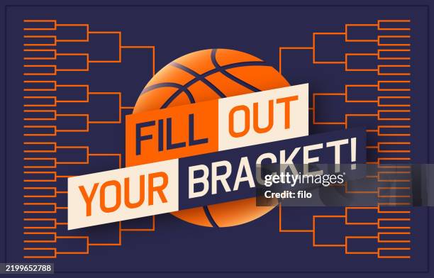ilustraciones, imágenes clip art, dibujos animados e iconos de stock de rellena tu fondo de cuadro del torneo de baloncesto - competición de baloncesto