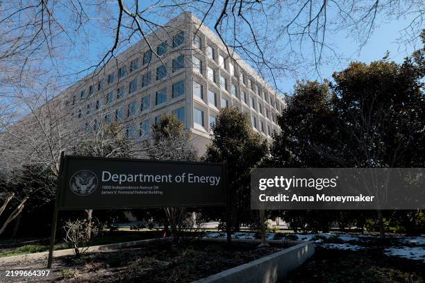 General view of the U.S. Department of Energy on February 14, 2025 in Washington, DC. U.S. President Donald Trump’s administration announced the lay...