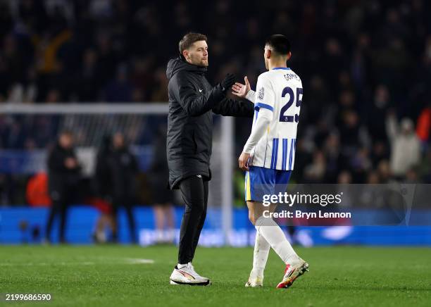 Brighton england fabian huerzeler manager of brighton hove albion and diego gomez of brighton Brighton england fabian huerzeler manager of brighton hove albion and diego gomez of brighton