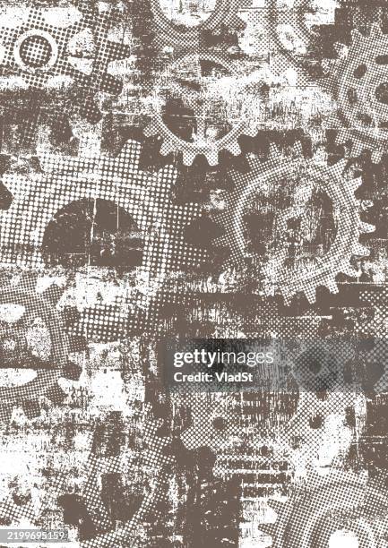 illustrations, cliparts, dessins animés et icônes de steampunk engrenages mécaniques engrenages rustiques industriels grunge fond - steampunk
