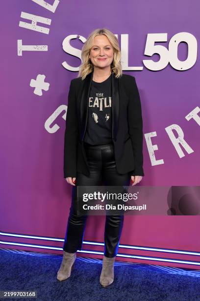 Amy Poehler attends SNL50: The Homecoming Concert at Radio City Music Hall on February 14, 2025 in New York City.
