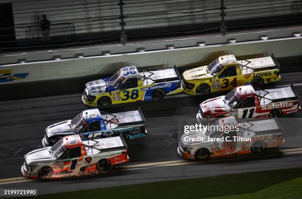 William Sawalich, driver of the Soundgear Toyota Tanner Gray, driver of the Place of Hope Toyota Chandler Smith, driver of the Long John Silver's...