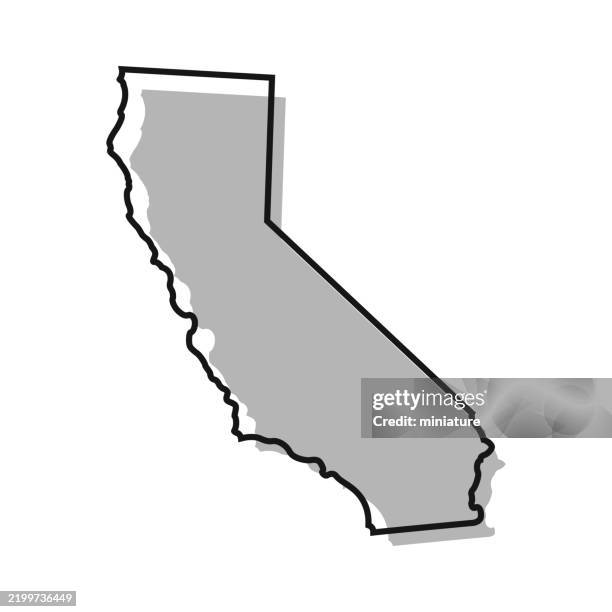california karte - kalifornien stock-grafiken, -clipart, -cartoons und -symbole