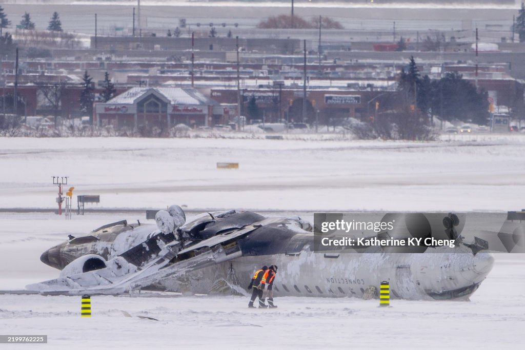 Delta Regional Jet Crash Lands At Toronto Pearson Airport