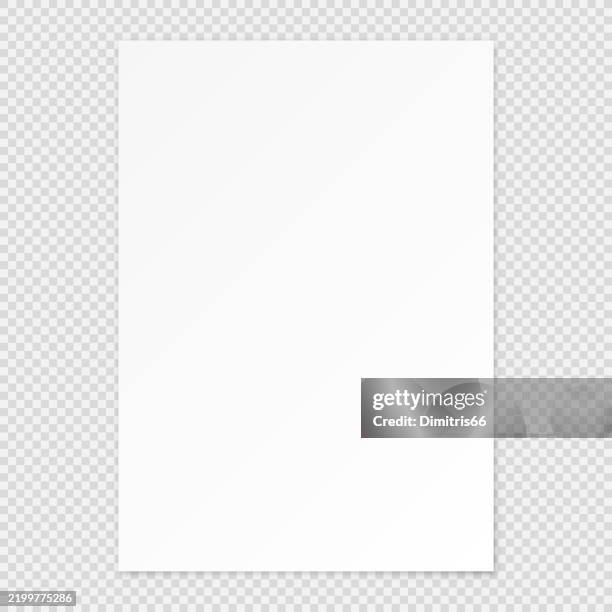 ilustraciones, imágenes clip art, dibujos animados e iconos de stock de maqueta vectorial de página en blanco en formato a4 - fondo transparente
