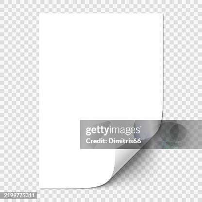 Realistic document page with curled corner Realistic document page with curled corner
