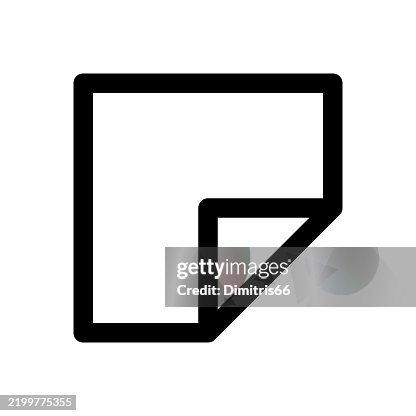 Sticky note or folded page icon Sticky note or folded page icon