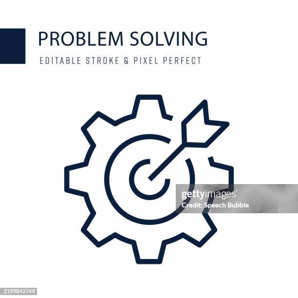 problem solving line icon. editable stroke vector icon. - space engineer stock illustrations