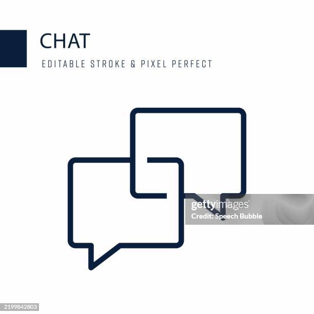 chat line icon. editable stroke vector icon. - online messaging stock illustrations