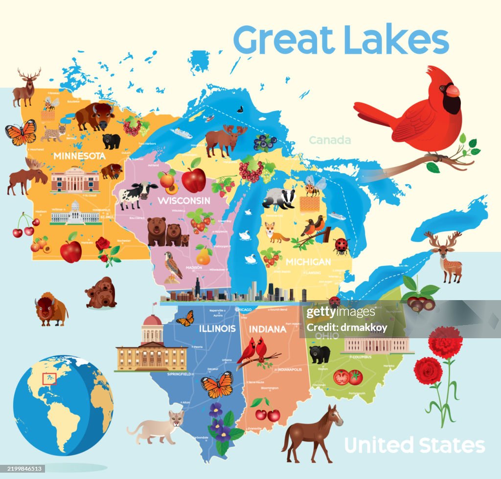 Map of Great Lakes
