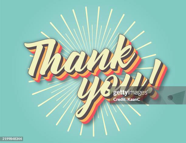 illustrazioni stock, clip art, cartoni animati e icone di tendenza di grazie. illustrazione in stile retrò. illustrazione di invito o biglietto di auguri - grazie