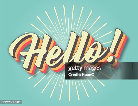 Hello Retro Hello Retro Style Lettering Stock Illustration Invitation Or Greeting ...