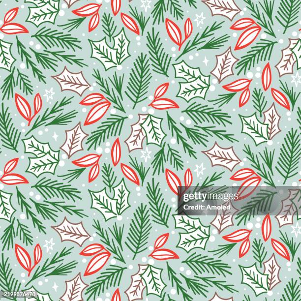 illustrations, cliparts, dessins animés et icônes de illustration de noël sans couture - minimalisme aplat