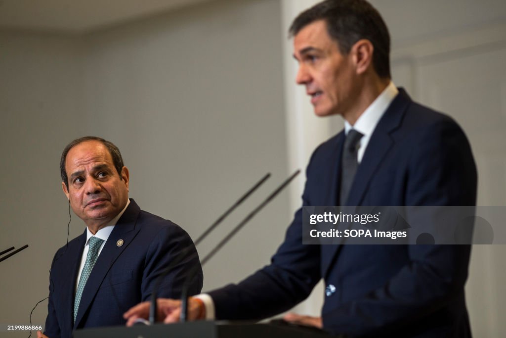 Abdel fattah el-sisi President of Egypt and Pedro Sanchez,...