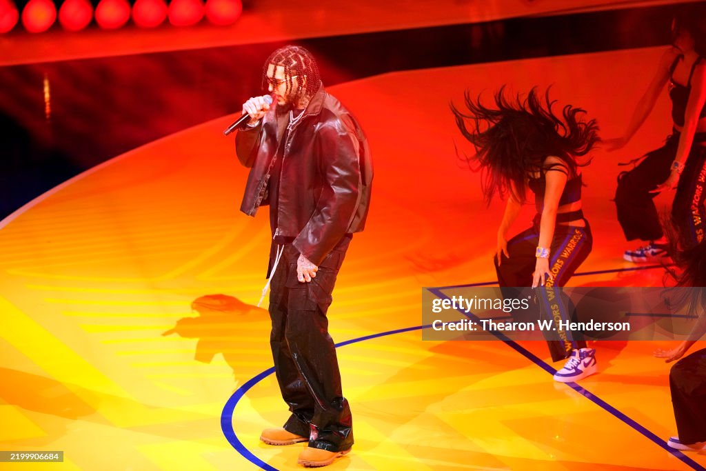Lg Hyatt Rapper Rapper Gelo performs during the 2025 All-Star Saturday Night at Chase ...