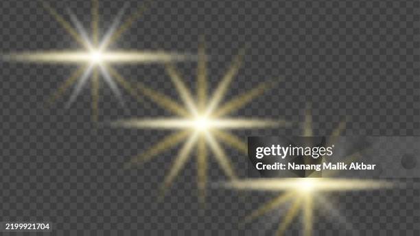 white and yellow light set with transparent background - special effects stock illustrations