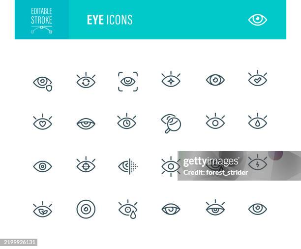 bildbanksillustrationer, clip art samt tecknat material och ikoner med eye icons editable stroke - eye