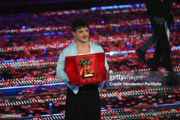 Italian singer Olly , winner of 75 Sanremo Music Festival. Final evening. Sanremo , February 15th, 2025