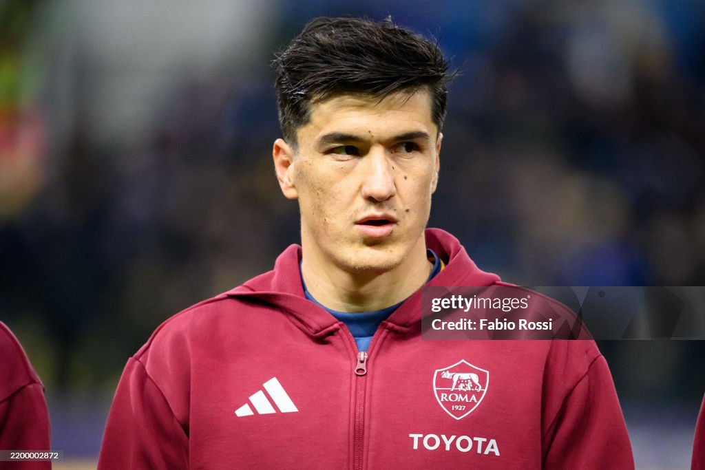Goder's Roma Eldor Shomurodov of AS Roma stands prior to the Serie A match between ...