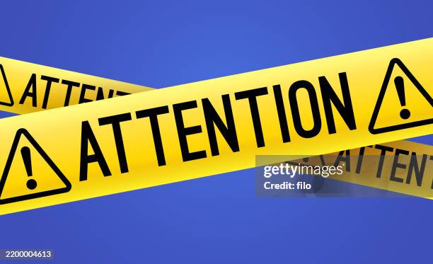 attention awareness barricade tape background - beckoning stock illustrations