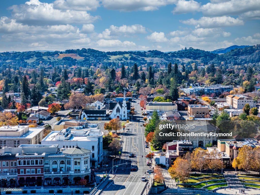 Aerial View Downtown Napa