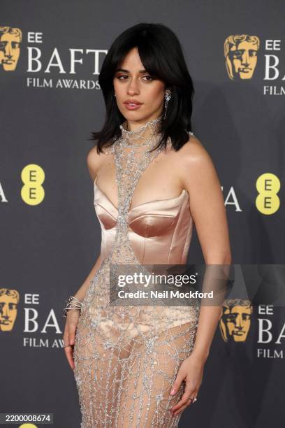 Camila Cabello attends the 2025 EE BAFTA Film Awards at The Royal Festival Hall on February 16, 2025 in London, England.