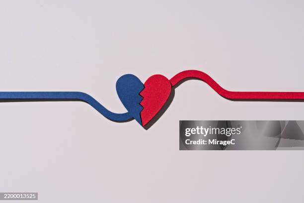 healed heart with red artery and blue vein, paper craft - artery stock pictures, royalty-free photos & images