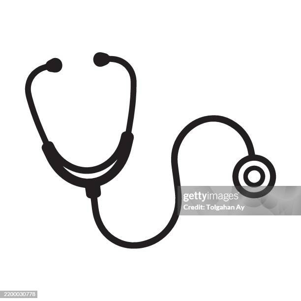 illustrations, cliparts, dessins animés et icônes de stethoscope icon - graphique vectoriel moderne et évolutif pour les applications médicales, de santé et de diagnostic | idéal pour les hôpitaux, les cliniques et le matériel éducatif - suivi des malades