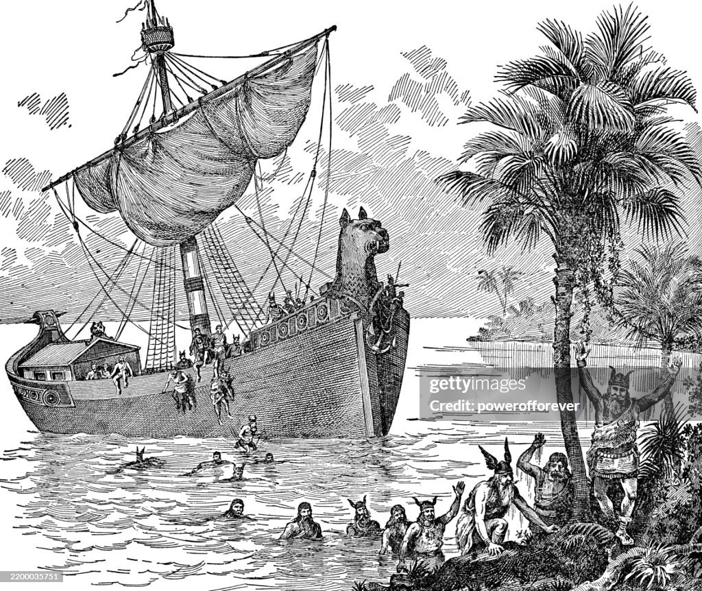 Leif Erikson Landing on the Shores of Vinland - 10th Century