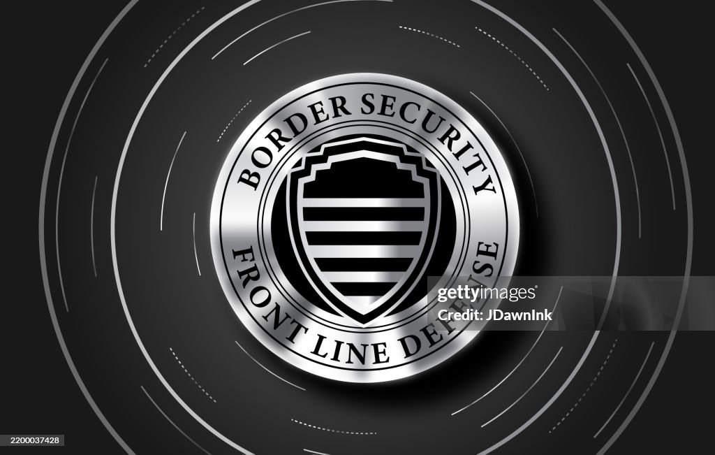 Border Security with seal or emblem concept