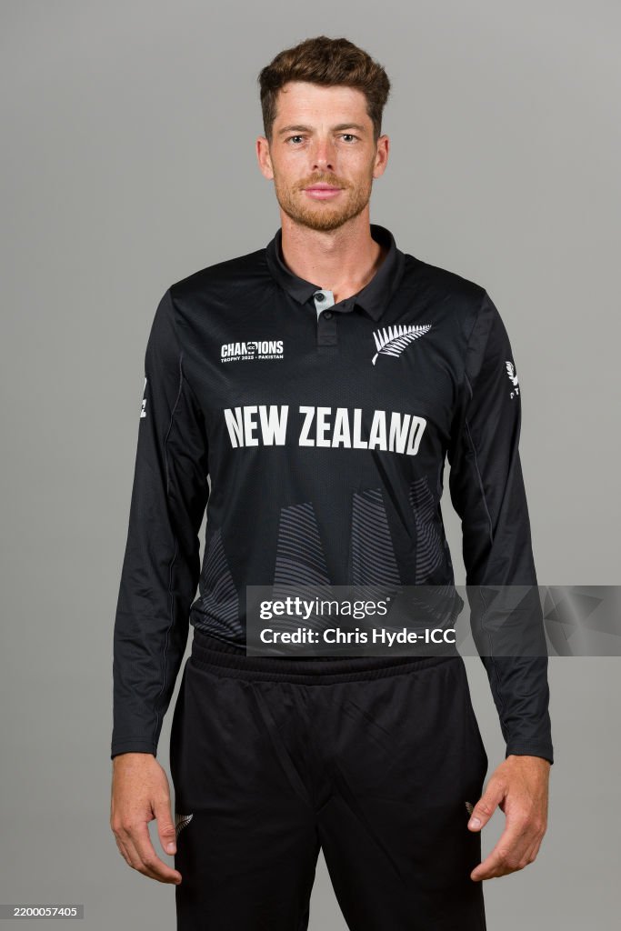 Michon Sentner Mitchell Santner of New Zealand poses for a portrait during the ICC ...