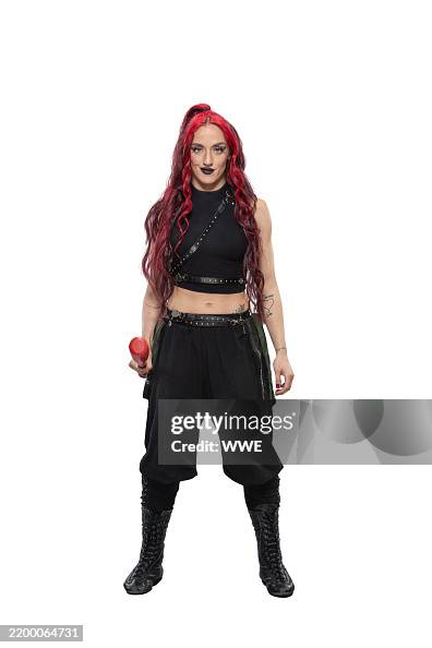 Alba Fire WWE Superstar Alba Fyre poses for photos on May 24, 2022 in Orlando ...