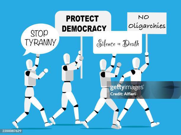 ai disruption - democracy stock illustrations