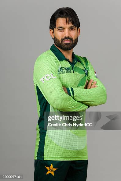 Pakistan Ustd Rizwan Mohammad Rizwan of Pakistan poses for a portrait during the ICC... News ...