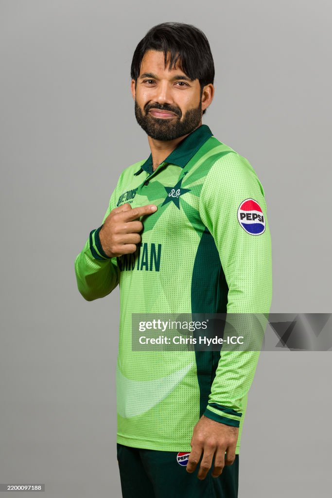 Pakistan Raja Rizwan Raza Mohammad Rizwan of Pakistan poses for a portrait during the ICC... News ...
