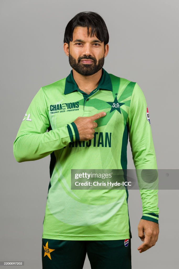 Pakistan Ustd Rizwan Mohammad Rizwan of Pakistan poses for a portrait during the ICC... News ...
