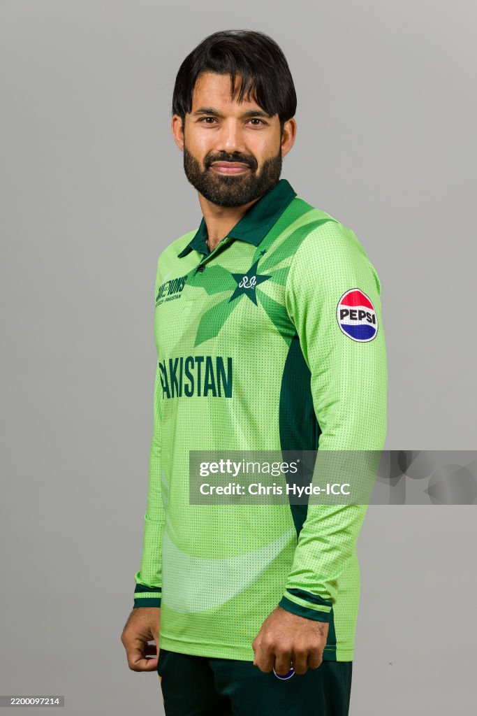Pakistan Raja Razwan Mohammad Rizwan of Pakistan poses for a portrait during the ICC... News ...