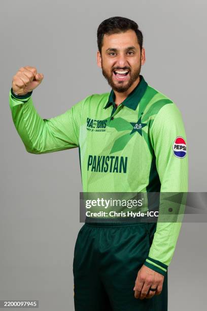 Pakistan Rp Ali Salman Ali Agha of Pakistan poses for a portrait during the ICC... News ...