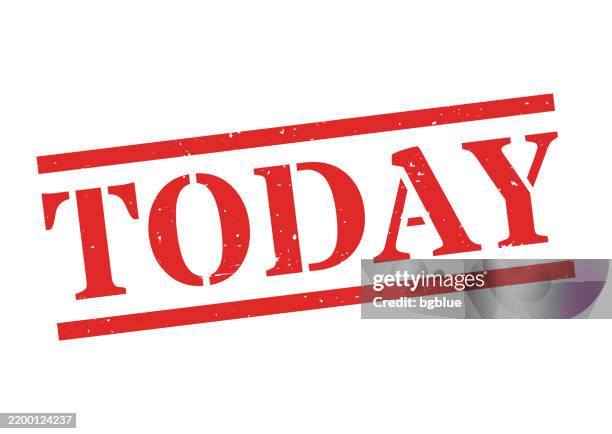 today - red rubber stamp on blank background - today stock illustrations