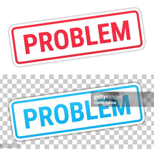 Problem Red And Blue Labels On Blank Background High-Res Vector Graphic ...