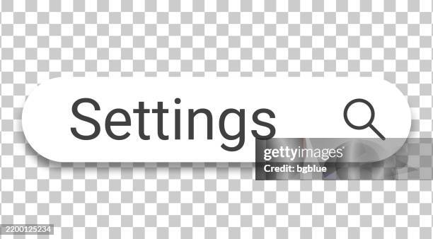 settings - search bar on transparent background - light installation stock illustrations