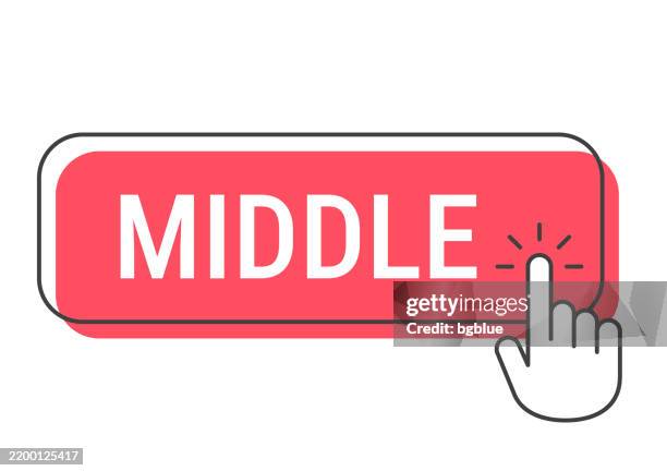 middle - click button with hand cursor on white background - computer mouse logo stock illustrations