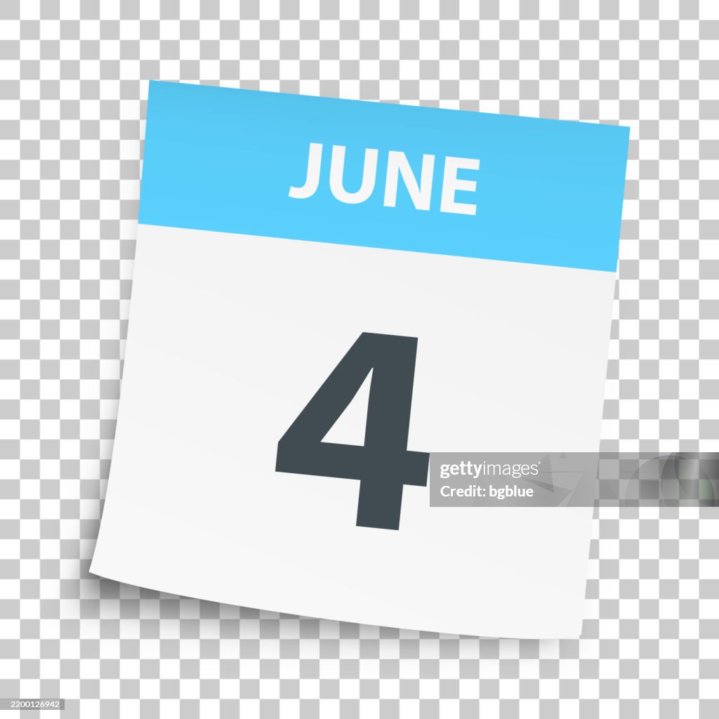 June 4 Daily Calendar On Blank Background High-Res Vector Graphic ...