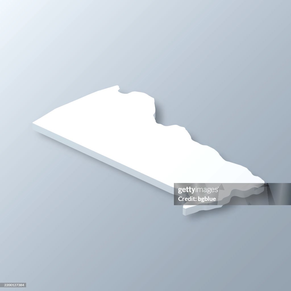 Bucks County, Pennsylvania. 3D Map on gray background