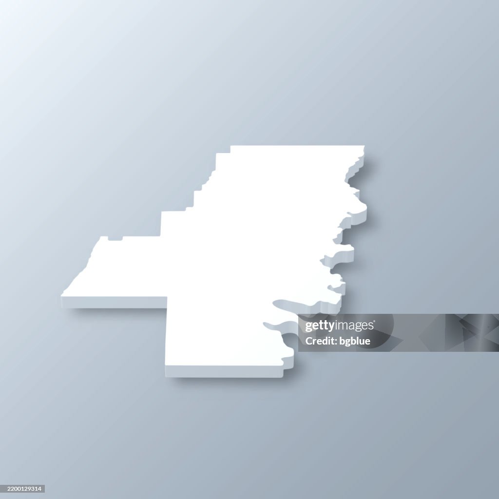 Whitfield County, Georgia. 3D Map on gray background