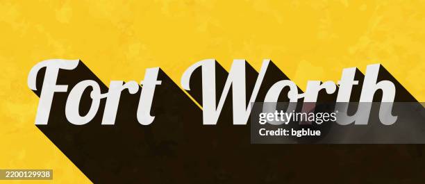 ilustraciones, imágenes clip art, dibujos animados e iconos de stock de fort worth - texto con sombra larga sobre fondo amarillo texturizado - fort worth