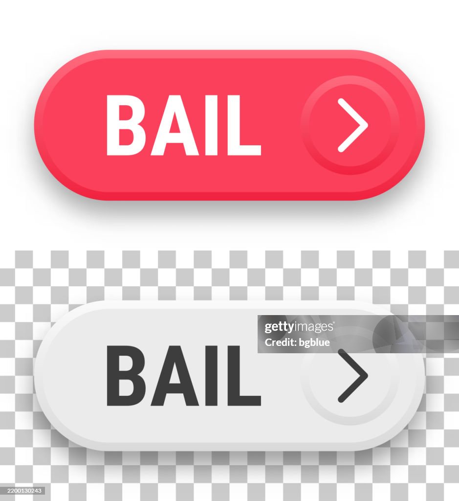 Bail - 3D click web buttons on blank background