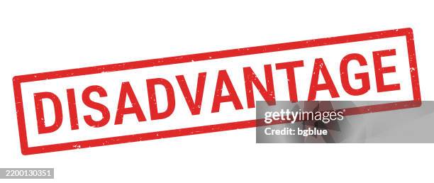 disadvantage - red rubber stamp on white background - adversity stock illustrations